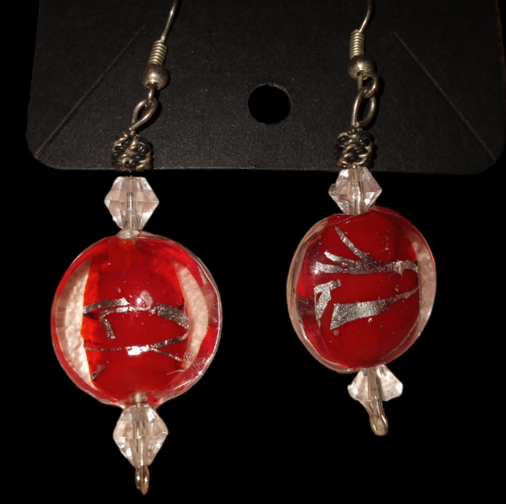 Glass dangle earrings